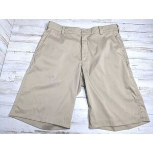 Nike Golf‎ Shorts Dri Fit Tour Performance Mens Size 32 Tan Flat Front Tech  10"